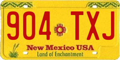 NM license plate 904TXJ