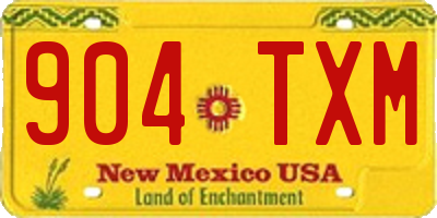 NM license plate 904TXM