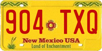 NM license plate 904TXQ