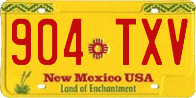 NM license plate 904TXV
