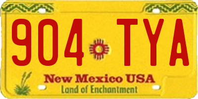 NM license plate 904TYA