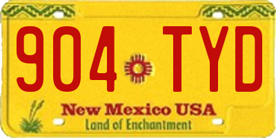 NM license plate 904TYD