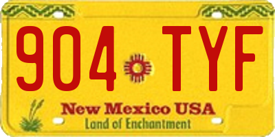 NM license plate 904TYF
