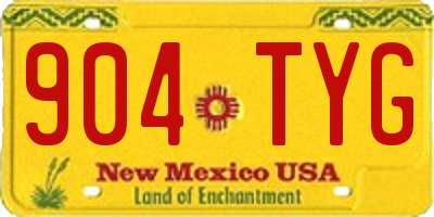 NM license plate 904TYG