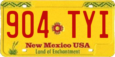 NM license plate 904TYI
