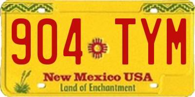 NM license plate 904TYM