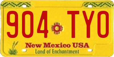 NM license plate 904TYO