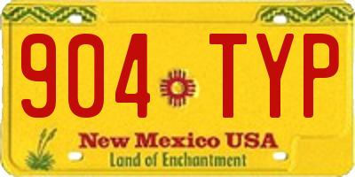 NM license plate 904TYP