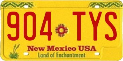 NM license plate 904TYS