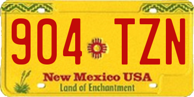 NM license plate 904TZN