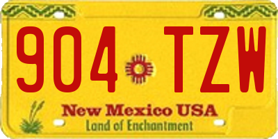 NM license plate 904TZW