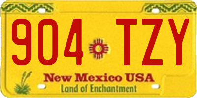 NM license plate 904TZY