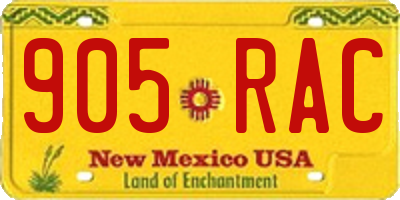 NM license plate 905RAC