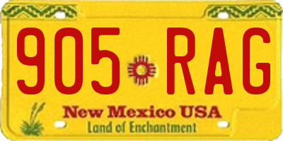 NM license plate 905RAG