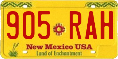 NM license plate 905RAH