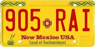 NM license plate 905RAI