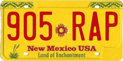 NM license plate 905RAP