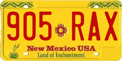 NM license plate 905RAX