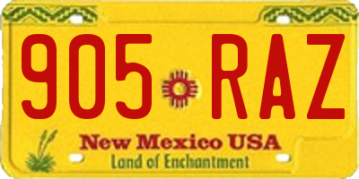 NM license plate 905RAZ
