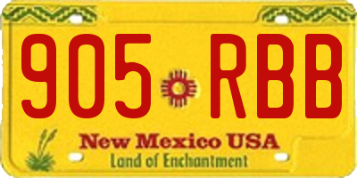 NM license plate 905RBB