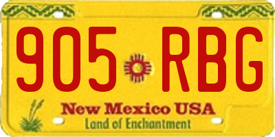 NM license plate 905RBG