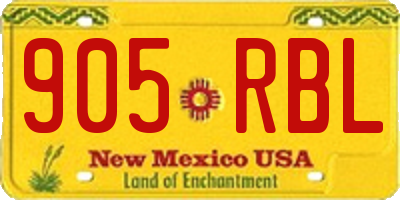 NM license plate 905RBL
