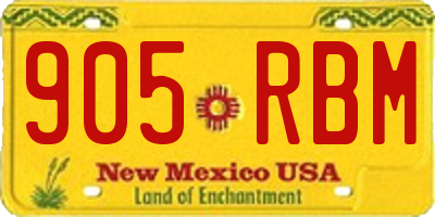 NM license plate 905RBM