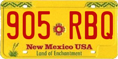 NM license plate 905RBQ