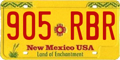 NM license plate 905RBR