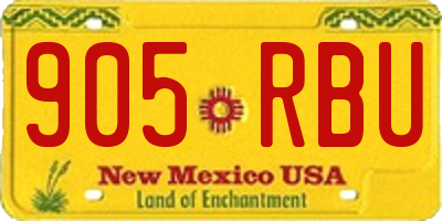 NM license plate 905RBU