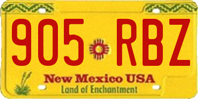 NM license plate 905RBZ