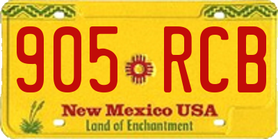 NM license plate 905RCB