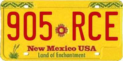 NM license plate 905RCE
