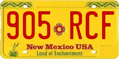 NM license plate 905RCF