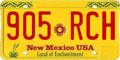 NM license plate 905RCH