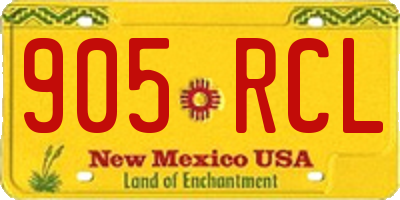 NM license plate 905RCL