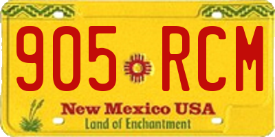 NM license plate 905RCM