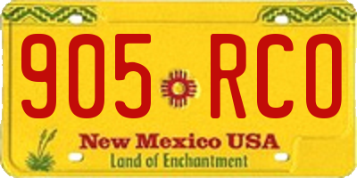 NM license plate 905RCO