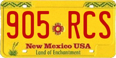 NM license plate 905RCS