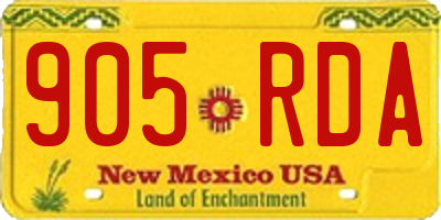 NM license plate 905RDA