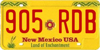 NM license plate 905RDB
