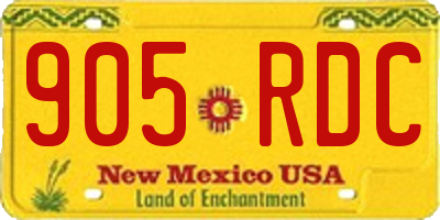 NM license plate 905RDC