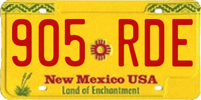 NM license plate 905RDE