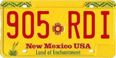 NM license plate 905RDI