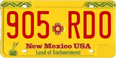 NM license plate 905RDO