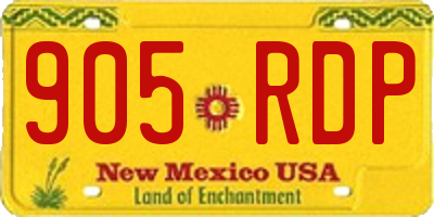 NM license plate 905RDP