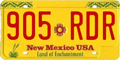 NM license plate 905RDR
