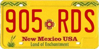 NM license plate 905RDS