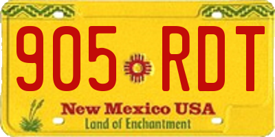 NM license plate 905RDT