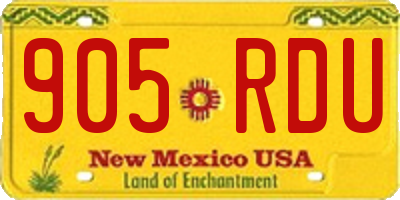 NM license plate 905RDU